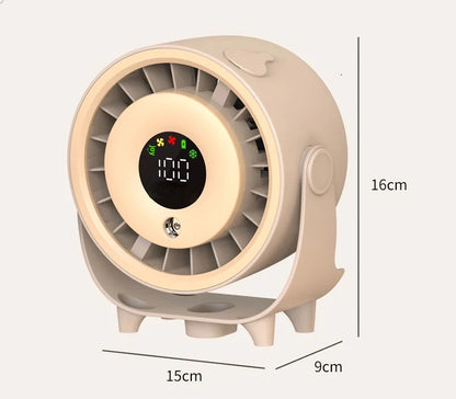 New Misting Fan Humidifying Rapid Cooling Hanging Hole Low Noise Digital Display Button Controlled Speed Fine Absorbable