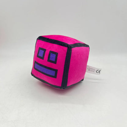 12cm New Halloween Geometry Dash Cube Plush Toys Small Pillow Stuffed Plushie Doll Square Pendant Game Cute Kids Birthday Gift