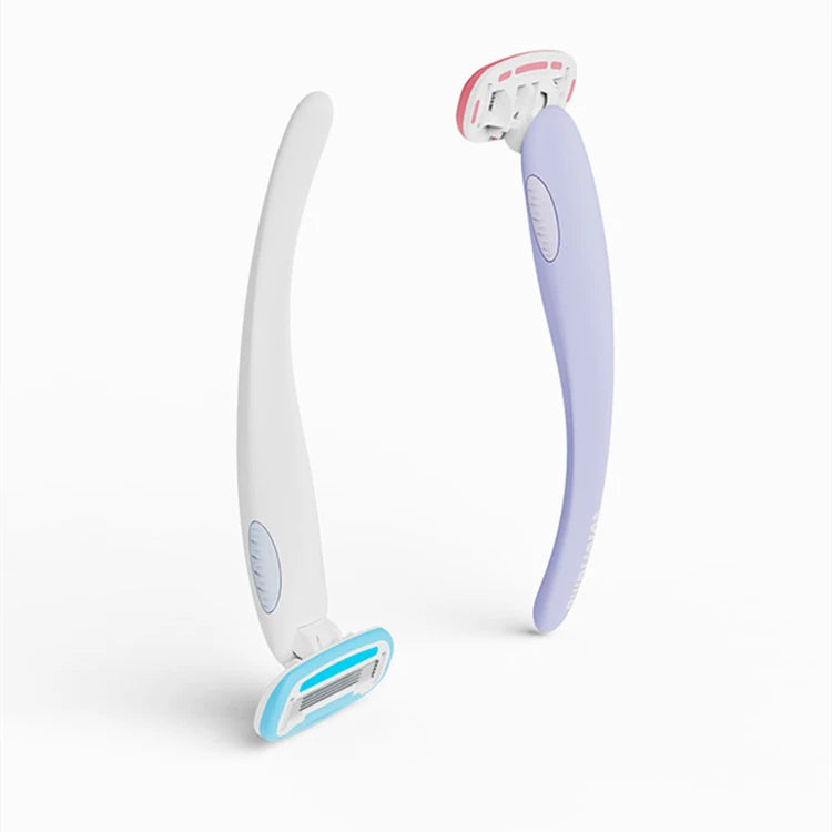 Colorlamb Whale Shape Women Razor with 5 Layer Skincare Soap Blades for Shaving Body Hair Removal Tool Safe Cleaning Shaver