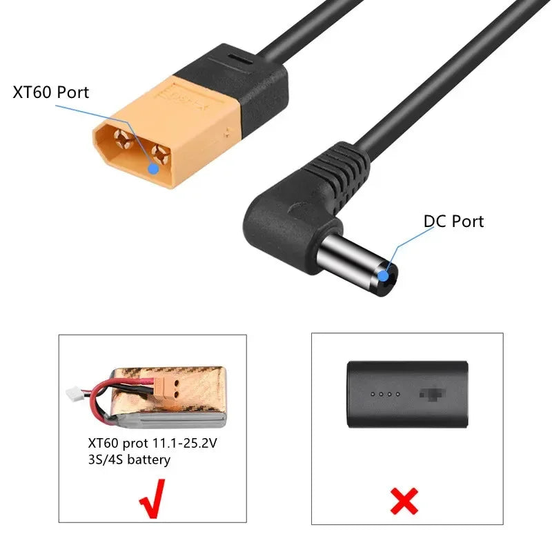 XT60 Cable FPV Glasses V2 Battery Charging Line for DJI FPV / DJI AVATA Drone Accessories Support 11.1-25.2V 3S /4S Battery