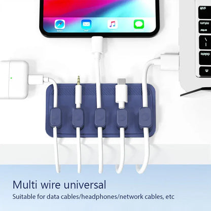Magnetic Cable Management Holder Desktop Cable Clip Multipurpose Cord Keeper For Home Office For Mouse Charging Cables Storage