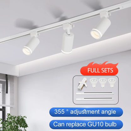 Led Track Light GU10 Spotlight 110V 220V Track Pendant Indoor for Home Decor Kitchen Bedroom Ceiling Lamp Fixture Track Lighting