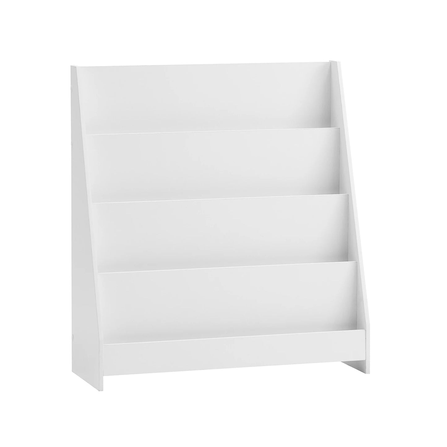 SoBuy KMB32 Children's Bookshelf Children's Shelf Newspaper stand with 4 Shelves storage Shelf for Children White
