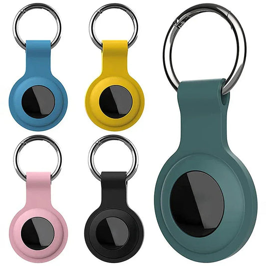 Keychain For Apple AirTag Silicone Protective Case Cover Key Chain Anti-Loss Ring AirTags Accessories for iPhone Air Tag Pendant