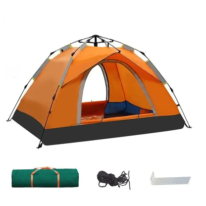 One-click automatic camping tent, double, waterproof roof, double door, outdoor, 2-3