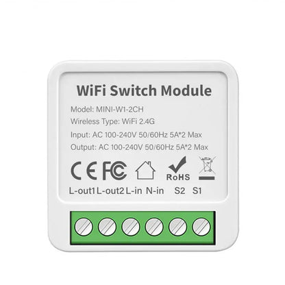 Zigbee/Wifi 1/2/3/4CH MINI Smart Switch Two-Way Control Wireless Light Switch Smart Home Automation Via Alexa Google SmartLife