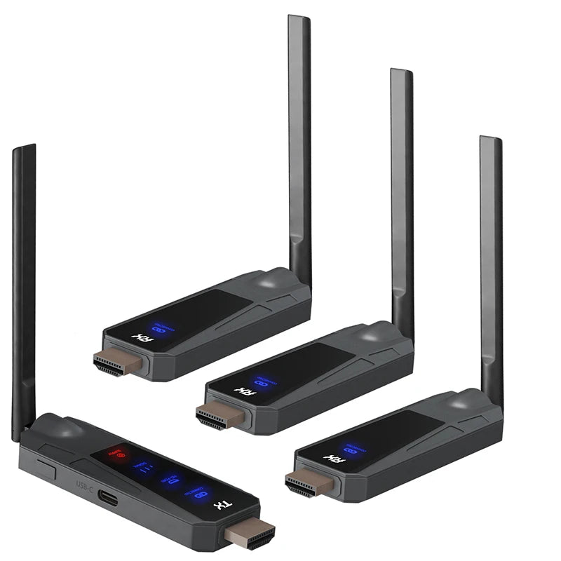 1080P 80m Wireless HDMI Transmitter and Receiver APP Monitor Video Transceiver Low Latency Plug and Play for PC TV Projector