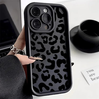 Leopard Print Phone Case For iPhone 13 Case iPhone 11 12 15 14 Pro Max X XR XS MAX 7 8 Plus SE Shockproof Silicone Soft Cover