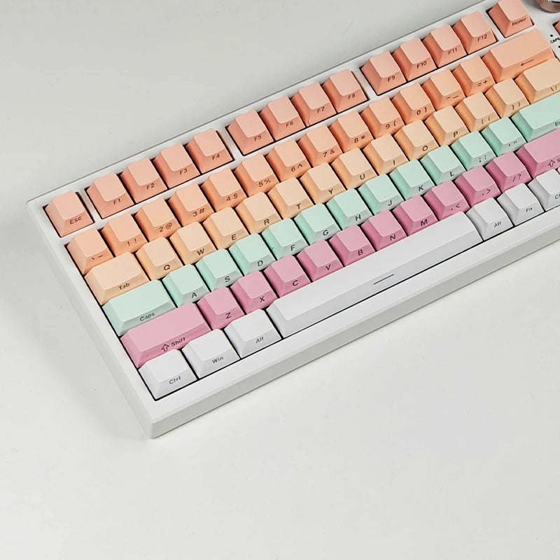 Babysbreath Side Print Shine Through Keycap Cherry Profile Double Shot PBT Keycaps 130 Key for Cherry MX Switches Gamer Keyboard