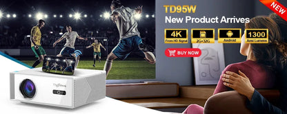 ThundeaL Portable Mini Projector TD92 Pro FHD 1080P Full HD Beam 4K Video WiFi Android Projector TD92Pro 3D Movie Home Theater