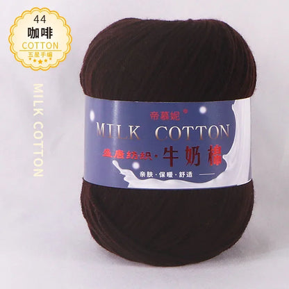 6Pcs Dyed Milk Sweet Soft Cotton Crochet Wool Yarn Thick Yarn Fiber Hand Knitting Wool Crochet Yarn Threads for DIY Sweater