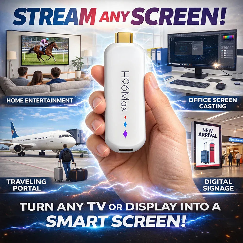 H96 Max S905L TV Stick Android14 Quad Core BT5.0 4K@60fps 2.4G&5G Wifi6 2GB 16GB Google Voice Assistant Media Player AI TV Stick