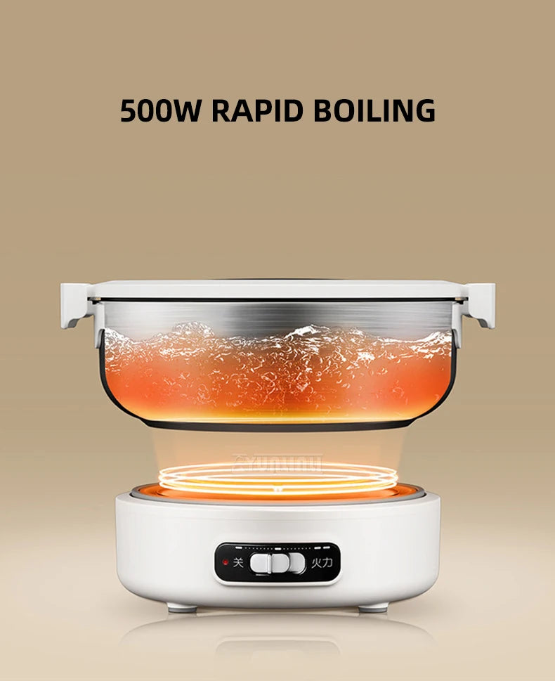 Kitchen Fast Heating Cooker Durable Portable Foldable Multi Cooker Split Stainless Steel Electric Pot