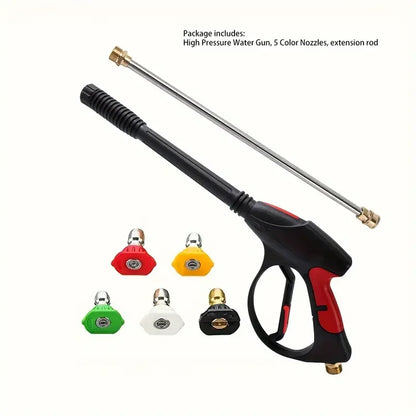 High Pressure Cleaning Water Gun M22-14 Copper Valve Core Car Washing Water Gun 1/4 Quick Connect 4000psi  With 5 Color Nozzles