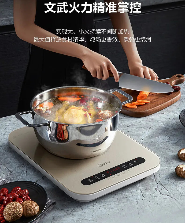 Midea Induction Cooker 2200W High Power Home Cooktop Built-in Timer Hotpot Cooker C22-Micca708 220V