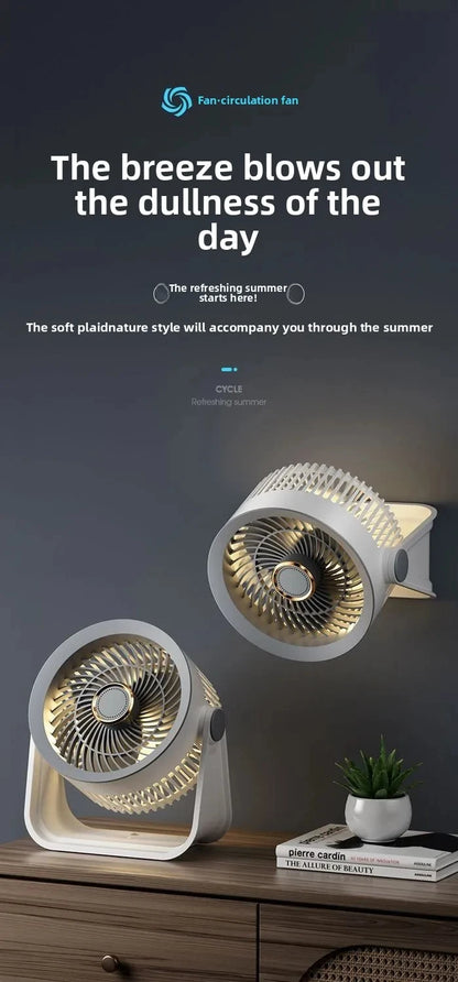 Cordless Electric Fan 4000mah Wireless Portable Air Circulator Fan Desktop Wall Ceiling Air Cooling Cooler Quiet Ventilator