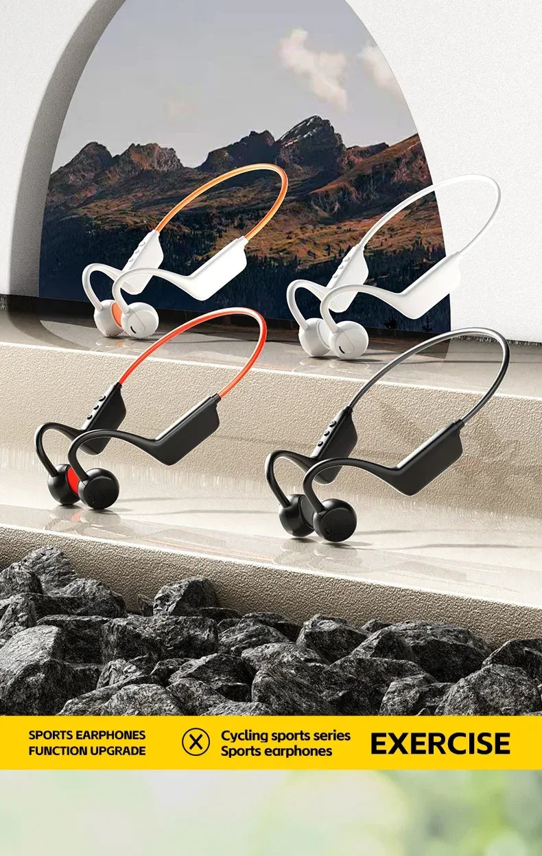 Bone Conduction Headset Wireless Swimming Sports Headphone IPX8 Bluetooth 5.4 With Mic Waterproof Exercise Fitness