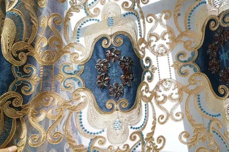 Europe Luxury Style Embroidery Chenille Blackout Curtain High Quality Decoration Living Room Dining Room Bedroom Valance Curtain