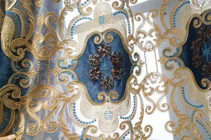Europe Luxury Style Embroidery Chenille Blackout Curtain High Quality Decoration Living Room Dining Room Bedroom Valance Curtain