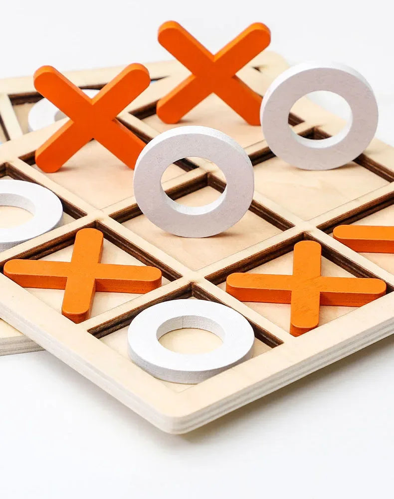Wooden Chess Toys For Children's Puzzle Game XO Double Play Parent-Child Interaction Recommends Traditional Desktop Chess Gift