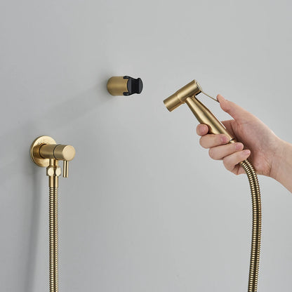 Brushed Gold Handheld Toilet Bidet Sprayer Stainless Steel Bidet Shower Hygienic Shower Wall Toilet Bidet Sprayer Cold Water