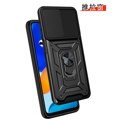 Slide Camera Lens Protector Armor Case For Redmi Note 13 12 11 10 Pro Plus 10s 11s 12s 13C 12C Military Grade Bumpers Ring Cover