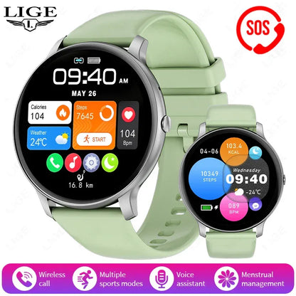 LIGE Smart Watch Women 1.39'' Full Touch Screen Custom Dials Wristwatch Bluetooth Call Blood Oxygen Monitor Sport Smartwatch Men