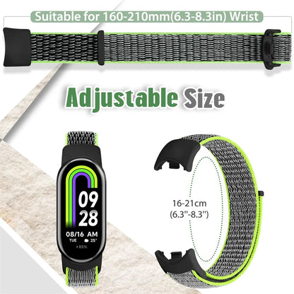 Nylon loop watchband For Xiaomi mi Band 8 Sport miband8 NFC Correa Breathable Replacement Bracelet smart band 8 Strap smartwatch