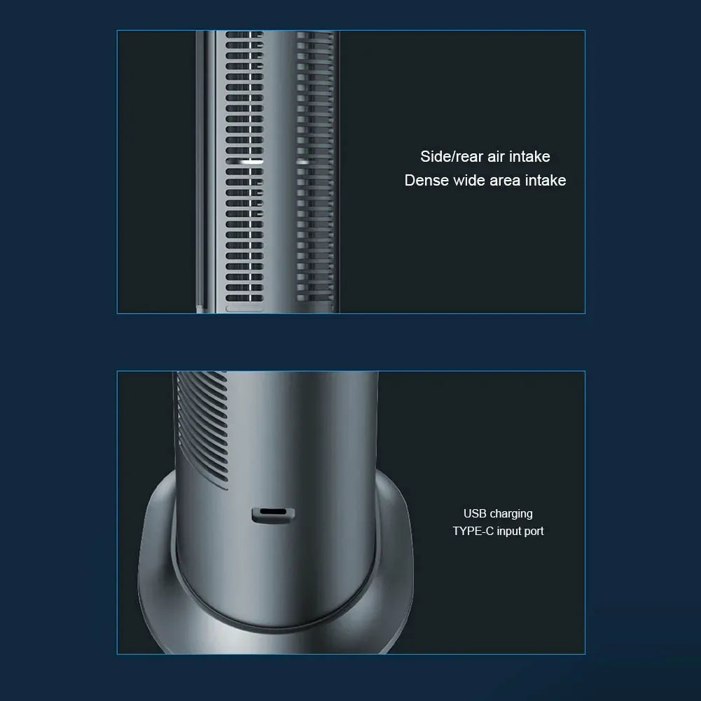 Desk Tower Fan USB Rechargeable 3 Speeds Summer Ventilation Fan Vertical Horizontal Electric Fan Household Air Conditioning Fan