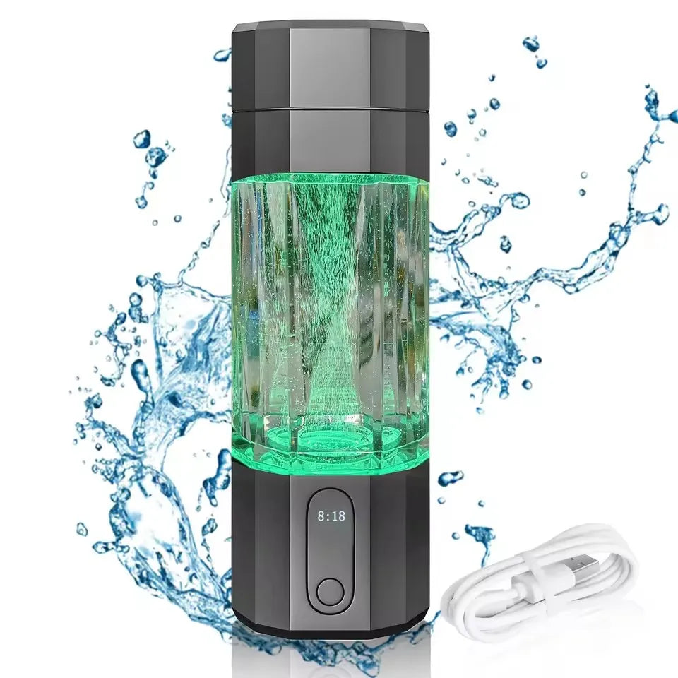 2026 New Upgrade 10000PPB Hydrogen Water Bottle Seven Colorful Light Hydrogen Water Generator with Pressure Relief Valve