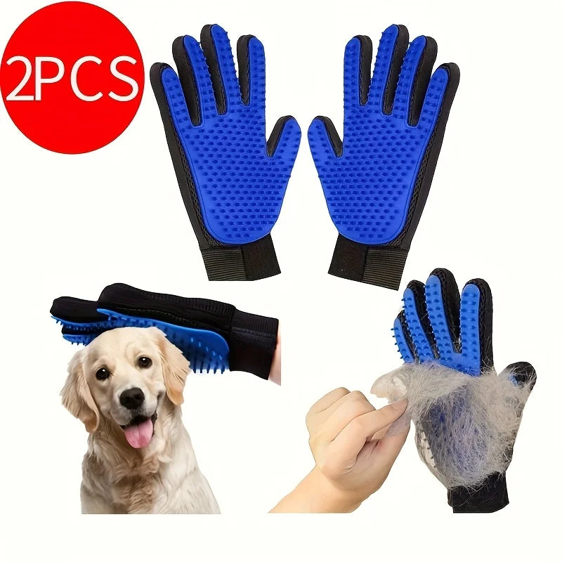 2PCS Pet Grooming Gloves, Hair Removal Gloves with Hair Removal and Massage for Dogs and Cats To Remove Floating Hair Tools,