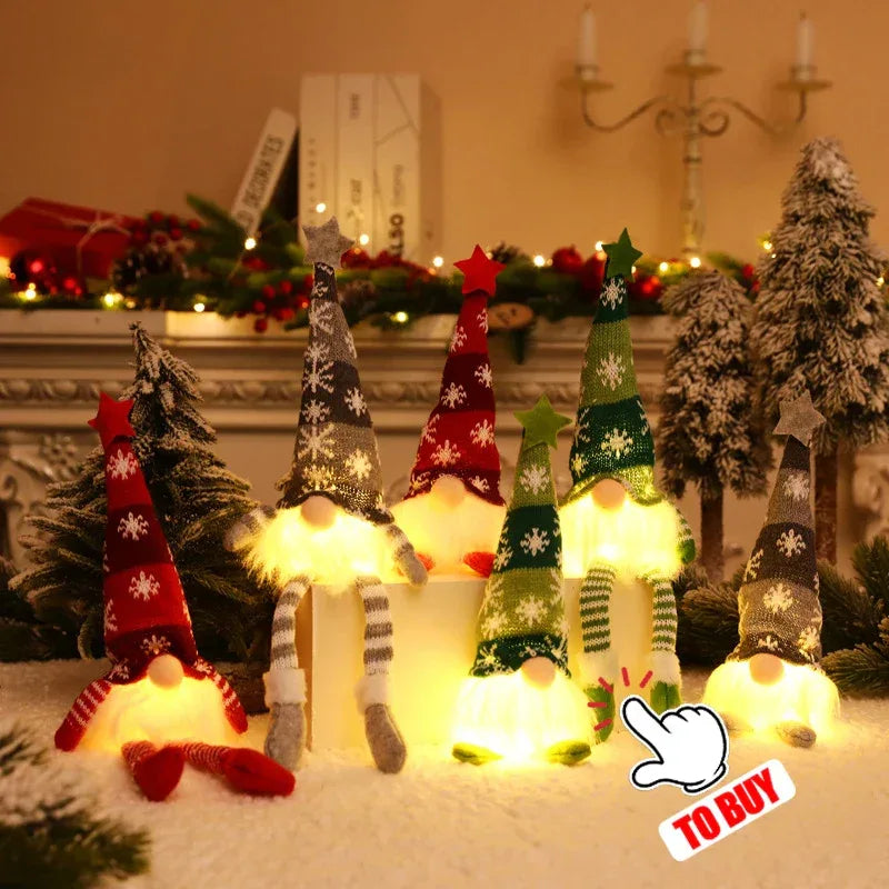 Luminous Mini Christmas Trees LED Lights Home Decoration Electronic Candles Childrens Gifts New Year Christmas Party Ornament