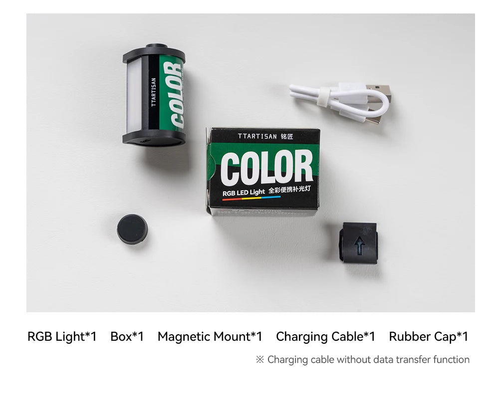 TTARTISAN RGB BI Fill Light Video Light Magnetic Mount Reteo Film Style Mini LED Light 0.5W 3000/4500/6000K CRI 95+ 300mAh TT
