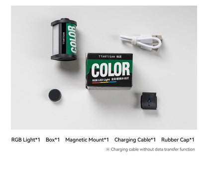 TTARTISAN RGB BI Fill Light Video Light Magnetic Mount Reteo Film Style Mini LED Light 0.5W 3000/4500/6000K CRI 95+ 300mAh TT