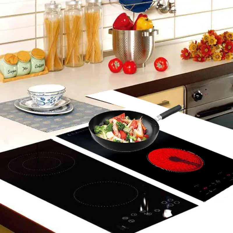 Kitchen 2 Rings Ceramic Cooker Induction Cooktop Double Electric Cooker Hob Heating Cooker Electric Stove Vertical Cooking Plate