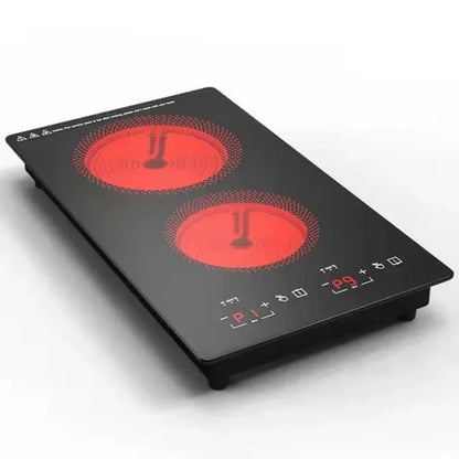 Kitchen 2 Rings Ceramic Cooker Induction Cooktop Double Electric Cooker Hob Heating Cooker Electric Stove Vertical Cooking Plate