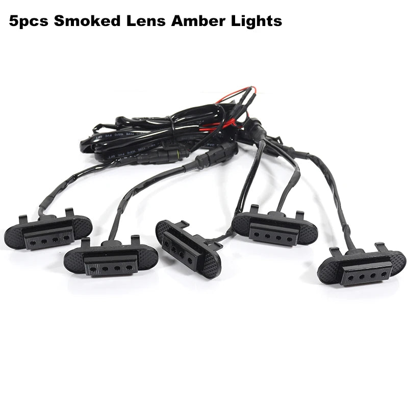 iJDM Car LED Front Grille Clearance Light For Ford Bronco Badlands Wilderness Edition Amber Daytime Running Light Warning Lamp