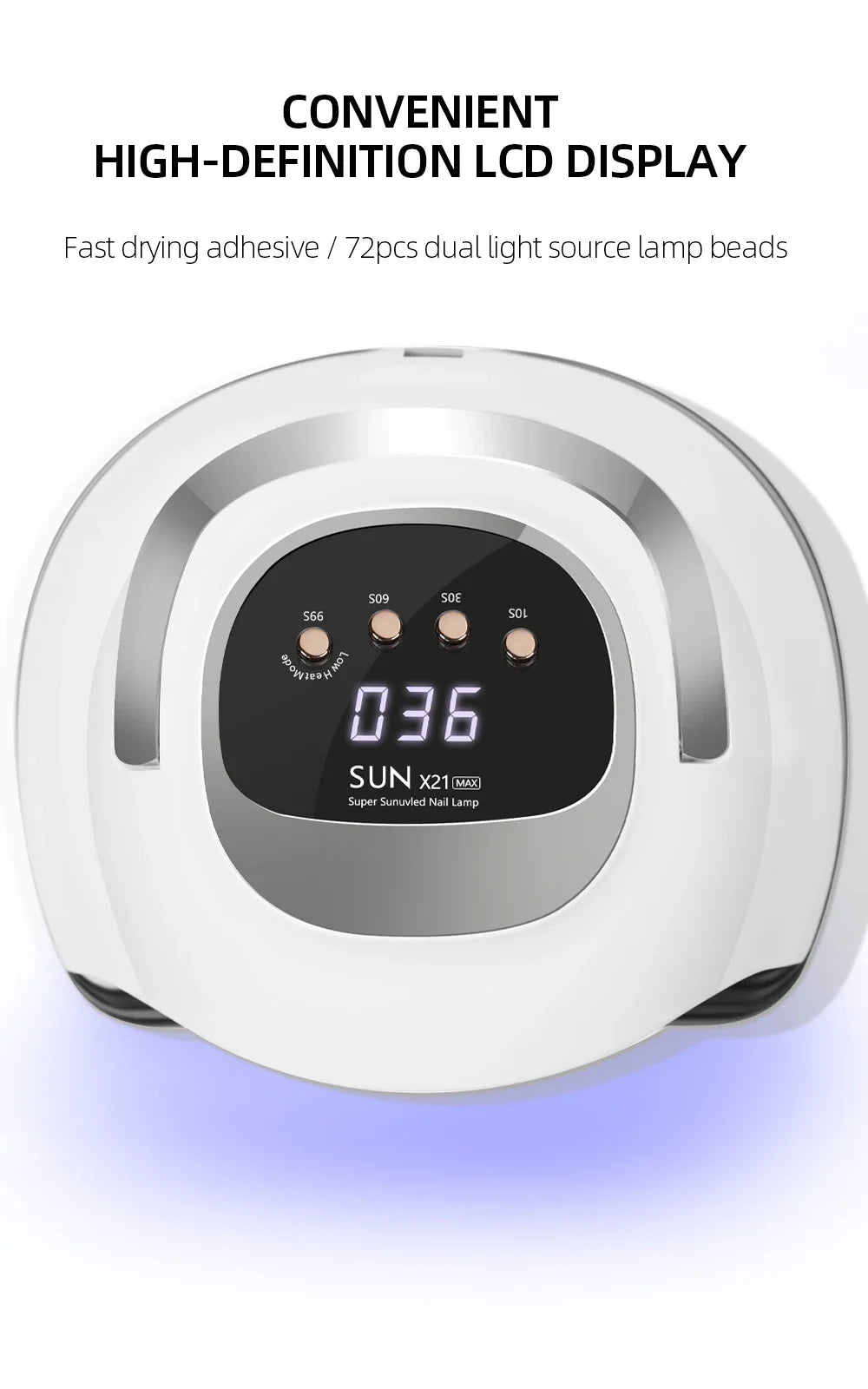 Professional 72 LEDS UV LED Nail Lamp For Fast Gel Nail Polish 320W Nail Dryer With 4 Timer Automatic Sensing For Salon