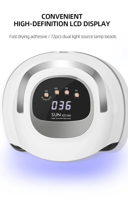 Professional 72 LEDS UV LED Nail Lamp For Fast Gel Nail Polish 320W Nail Dryer With 4 Timer Automatic Sensing For Salon
