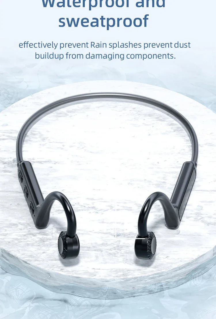 KS-19 Bone Conduction Headphones Bluetooth V5.1 Wireless Headset Sports Neckband Earphones Ear Hook For Workouts Running Driving