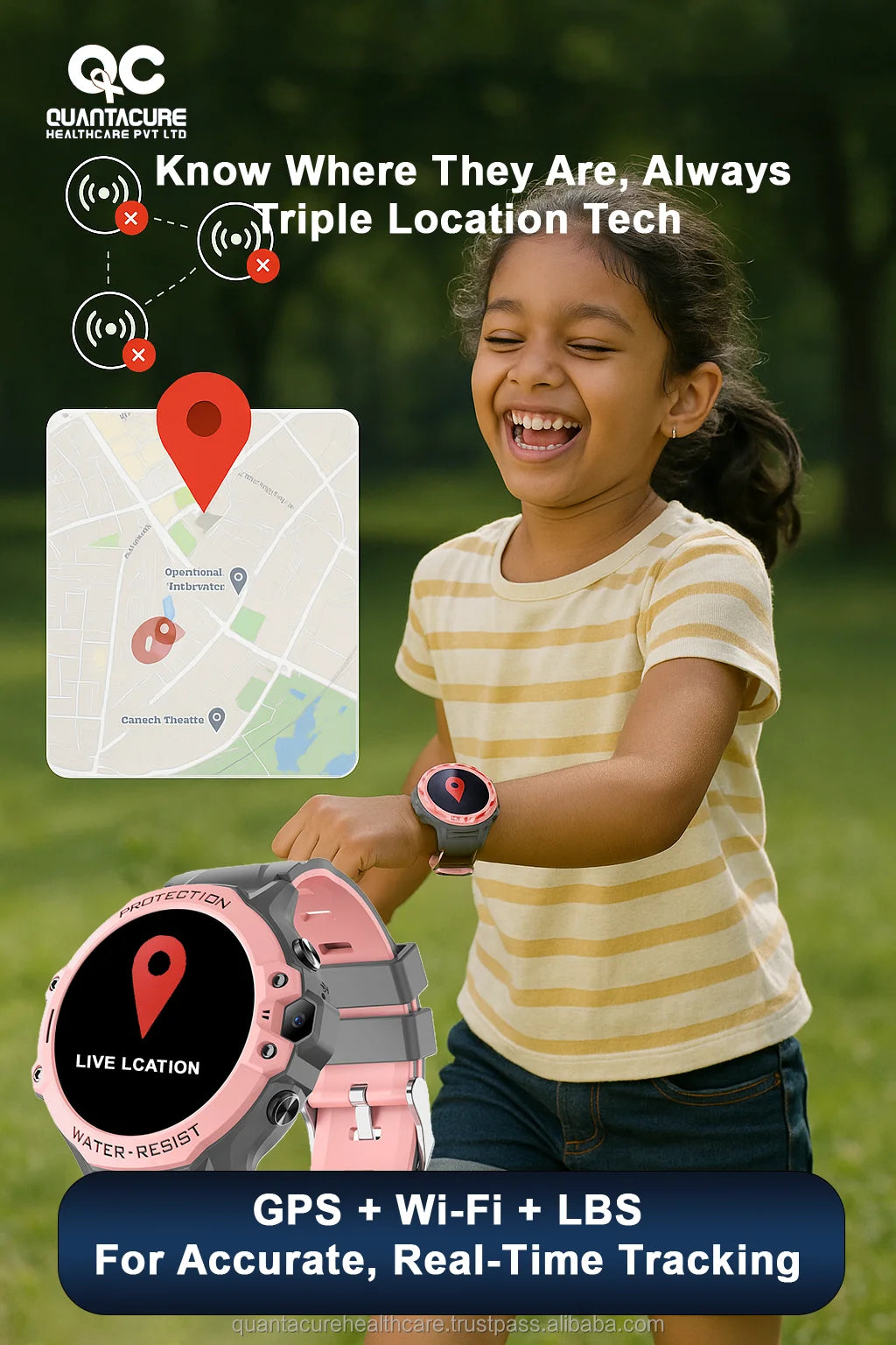 2025 QC K14 Kids 4G GPS Smartwatch 700mAh Super Battery IP68 Video Call Answer Call SOS Voice Chat Tracker WiFi LBS Sleep