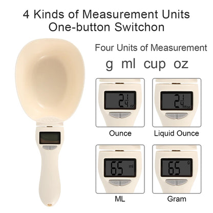 Pet Food Measuring Scoop Food Scale Electronic Dog Cat Feeding Bowl Detachable Measuring Tool Digital Display Weighting Spoon