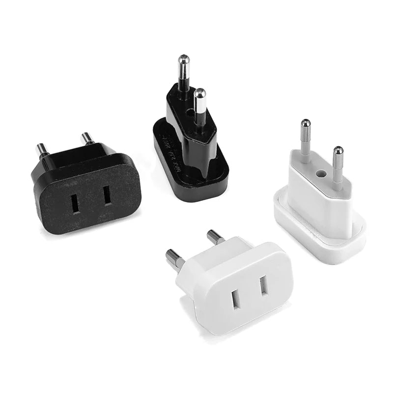 4.8mm US To EU Adapter Travel Converter Adapter American us to eu Plug Euro Plug electrical Adapter AC Electrical Socket Outlet