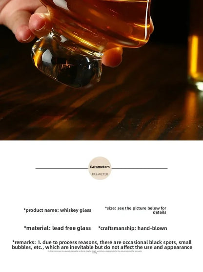 Crystal Whiskey Glass Handmade Tulip Design Big Belly Cognac Tasting Cup For Scotch Bourbon Barware Home Bar Gift Set