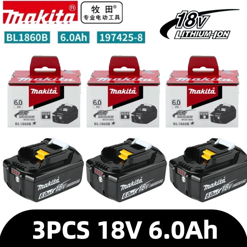 Genuine 6AH makita BL1860 6ah Battery Power Tools Li-ion Replacement LXT BL1850 BL1840 for 18V Screwdriver with BMS 18v battery