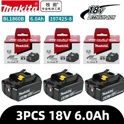 Genuine 6AH makita BL1860 6ah Battery Power Tools Li-ion Replacement LXT BL1850 BL1840 for 18V Screwdriver with BMS 18v battery