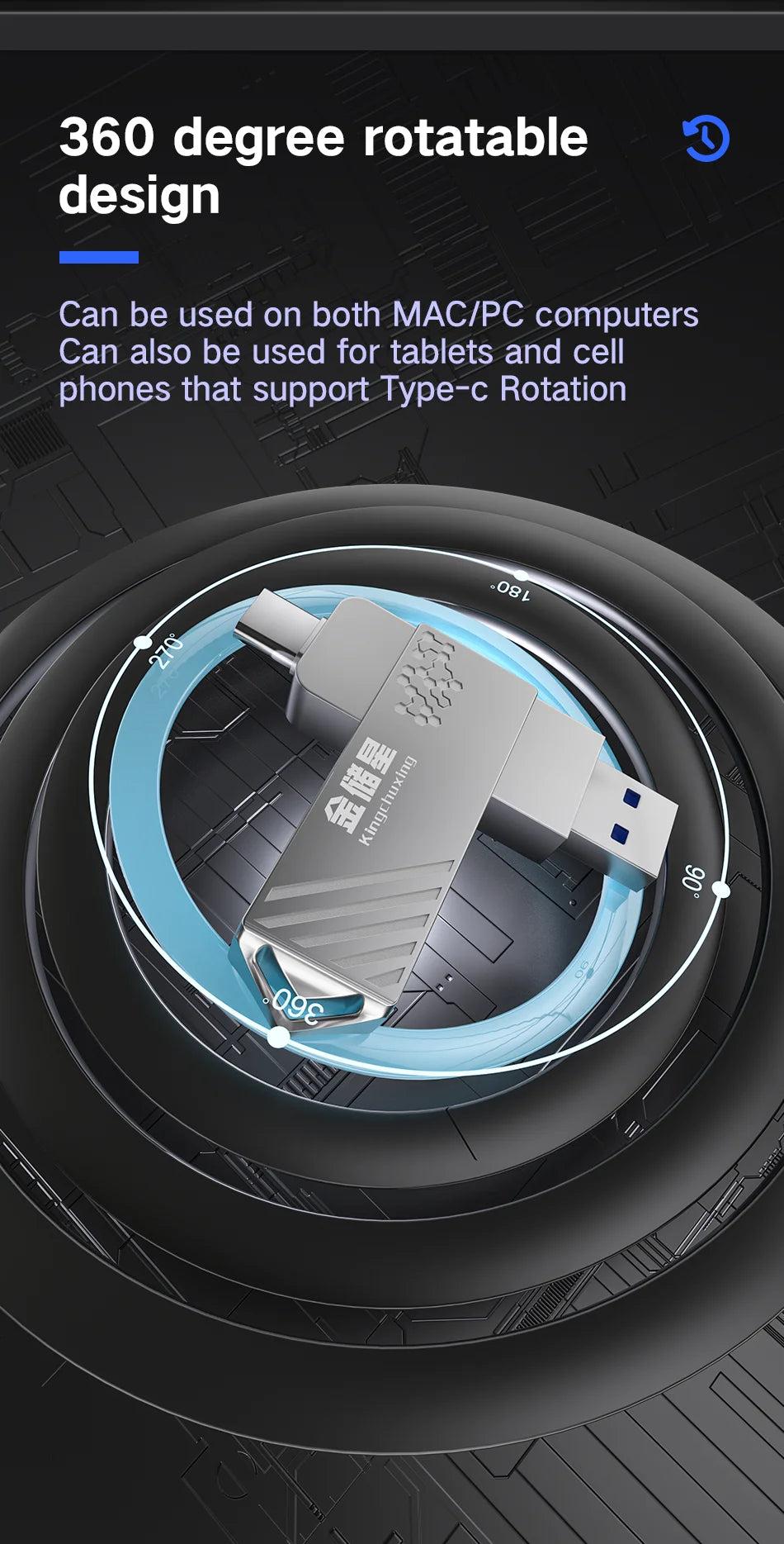 High Speed Solid State USB Drive 1TB Mobile Phone Hard Drive Type-C Dual Interface Mobile Computer Large Capacity USB Drive 512G