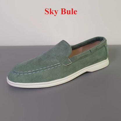 Fashion Classic Suede Leather Loafers Men Casual Shoes Luxury Brand Mens Breathable Slip on Driving Shoes Moccasins