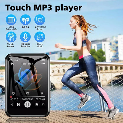 8-128GB MP3 Music Player Full Screen Touch MP4 Bluetooth Built-in Speaker Portable HiFi Music Player Video Playback recording