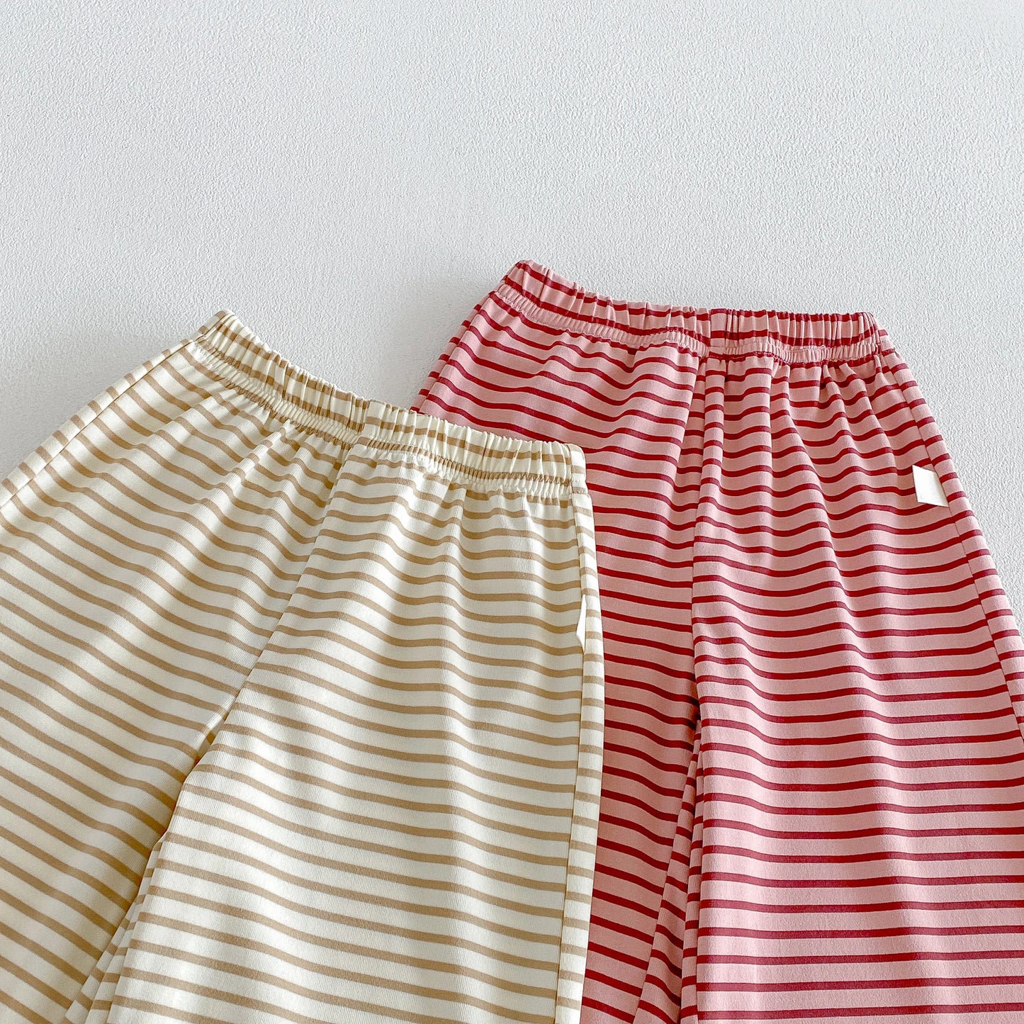 Summer new style baby striped shawl short sleeve wide leg pants two-piece set Korean version girl fashionable suit